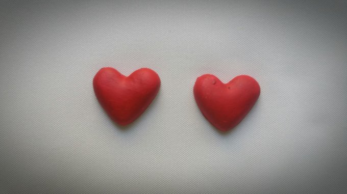 lot de 2 mini magnets coeur simple