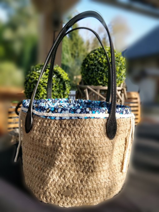 panier rond bleu turquoise