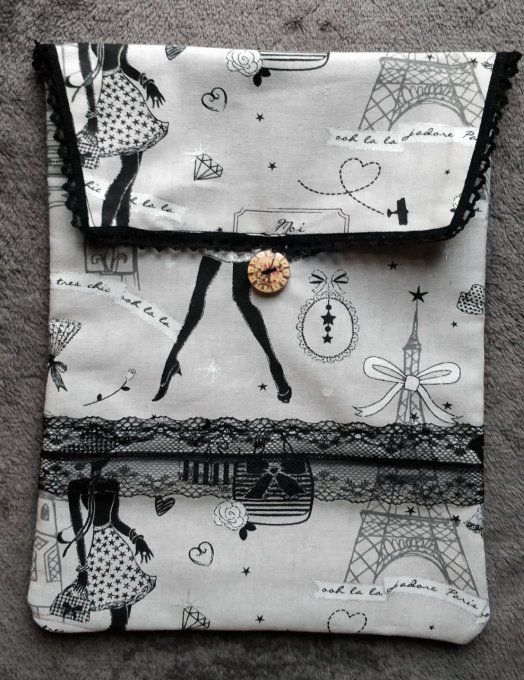 pochette à livres "Paris" gris