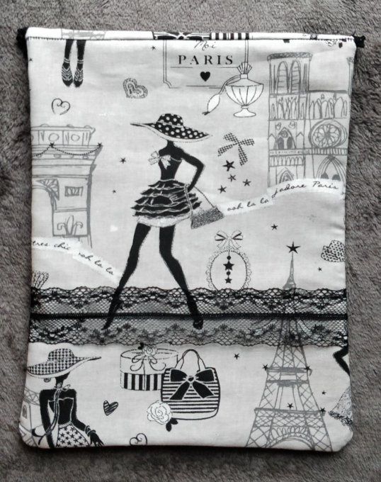 pochette à livres "Paris" gris