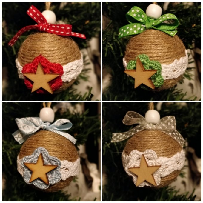 Boules de Noël ficelle